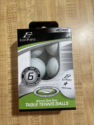 NEW EastPoint 40mm One Star Table Tennis Ping Pong Balls Pack of 6