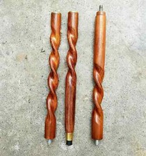 3 Fold Vintage Brass Wood Walking Stick