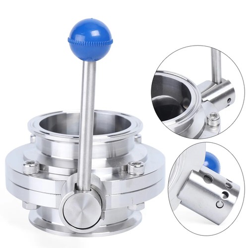 304 Stainless Steel Sanitary Manual Female Thread Butterfly Valve Dn80 3 Inch - Picture 4 of 11
