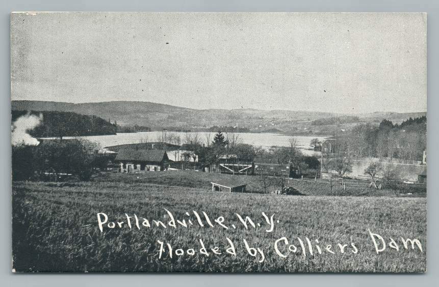 Portlandville NY "Flooded by Collier's Dam" Otsego County New York