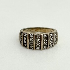 Vintage Ross Simons 925 Sterling Silver Gold Vermeil Band Ring Size 6