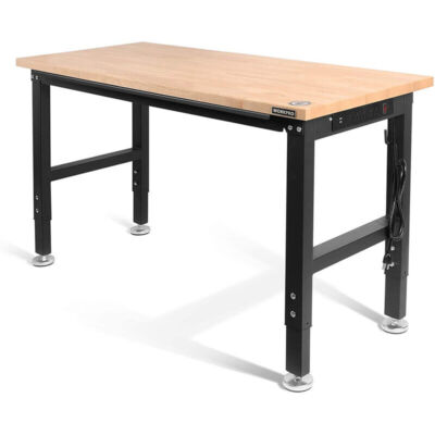 WORKPRO 48'' Adjustable Workbench HeavyDuty Rubber Wood Work Table Multi-Function