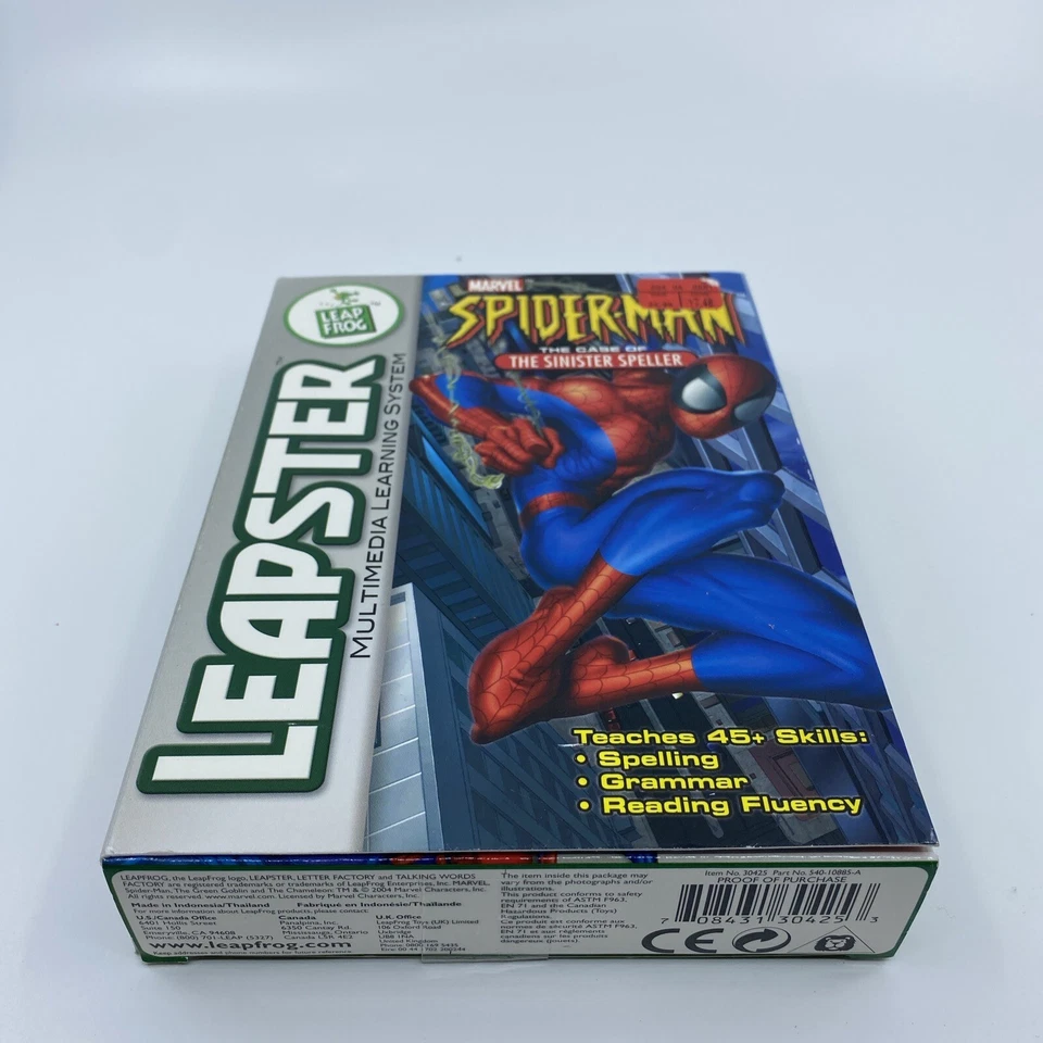 Leap Frog Leapster Marvel Spiderman Case Of The Sinister Speller Learning Game - Image 3 of 4