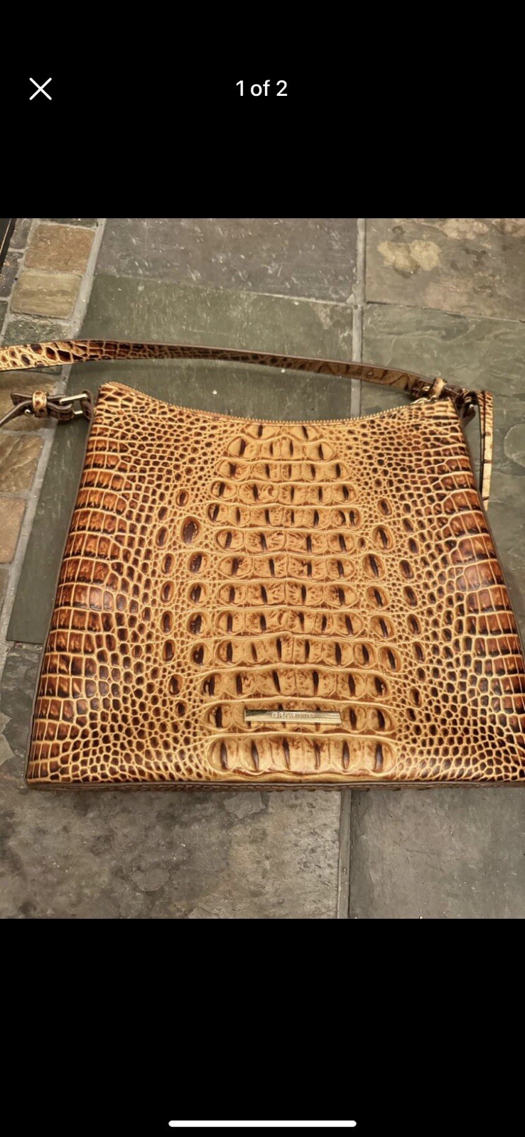 Brahmin Melbourne Embossed Leather Crossbody Shoulder Bag