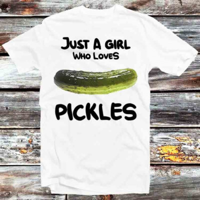 Just A Girl Who Loves Pickles einfaches Basic Foto T-Shirt B995