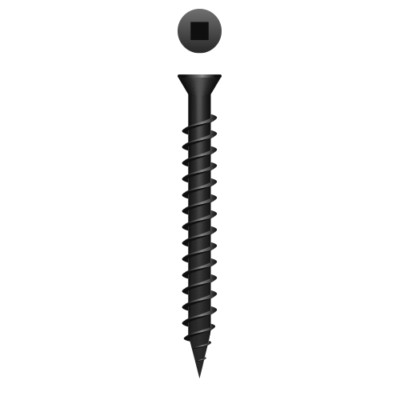 Trim Head Black Drywall Sharp Point  #6x 2-1/4  Square Drive FULL Thread 3000pc