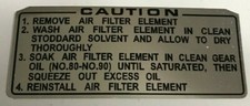 HONDA CD200 CD200T AIR-FILTER CAUTION WARNING LABEL DECAL 
