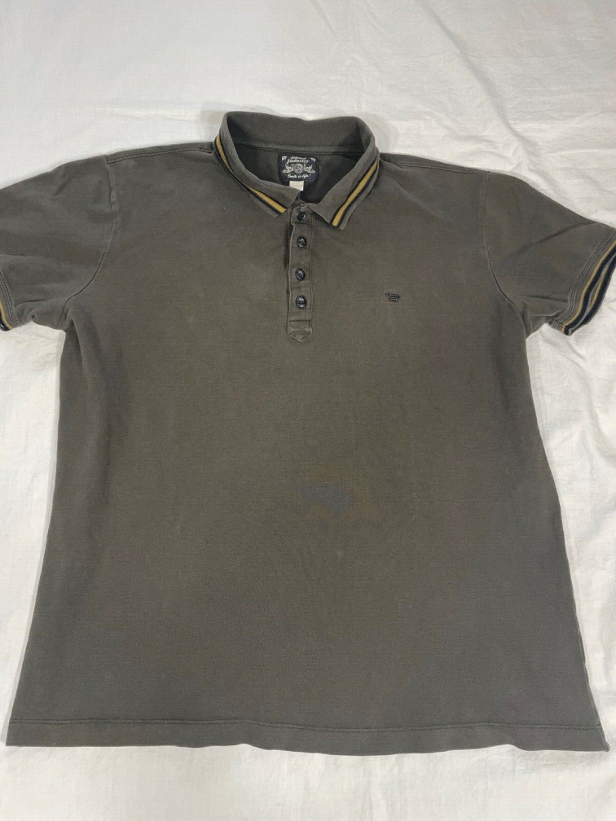 Diesel Industry,mens vintage brown polo shirt..size XL (fit)