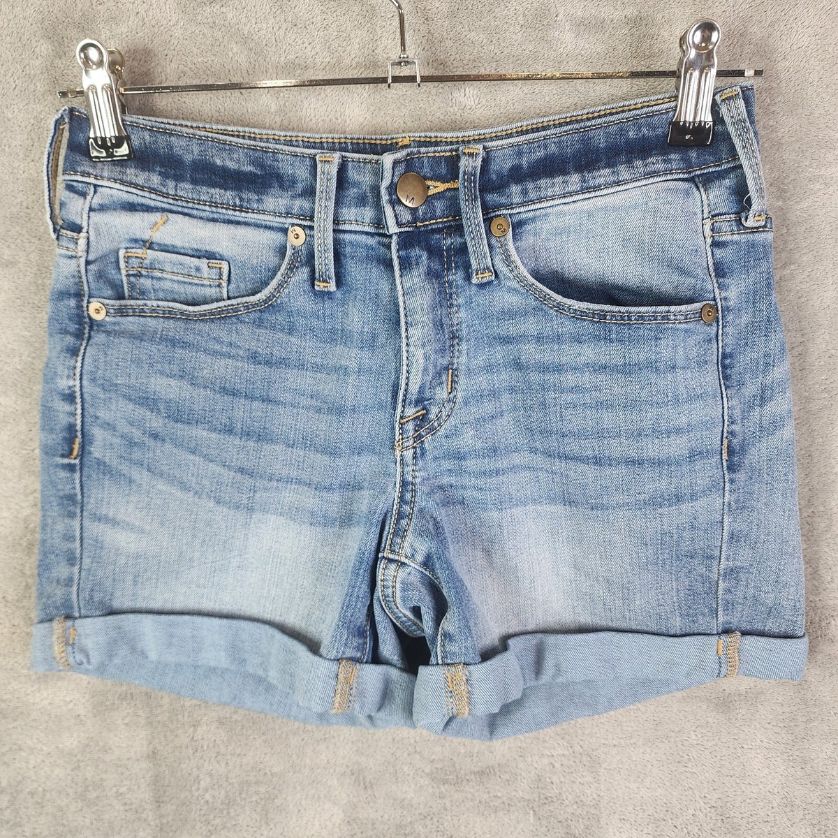 Short En Jean Taille Haute Mossimo Femme – US 14 XL W32 – Bleu Coton XD10