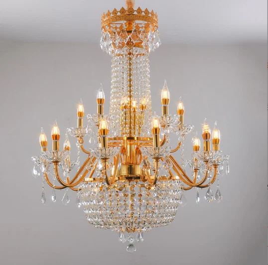 European Crystal Restaurant Light Hotel Club Hall Golden Chandelier Villa Pendan