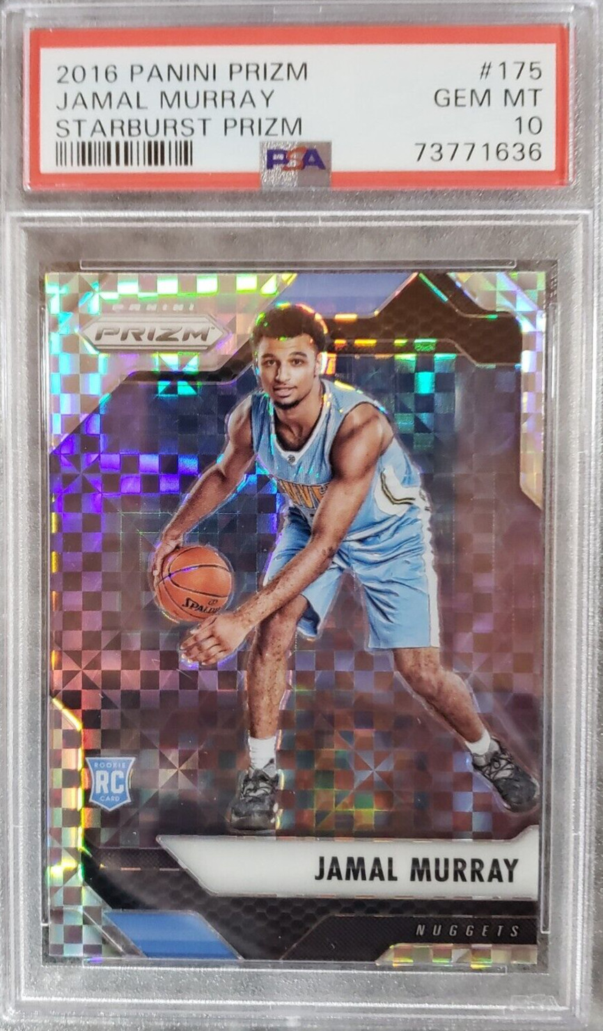 2016-17 Panini Prizm #175 Starburst Prizm Jamal Murray Rookie RC PSA 10 Pop 58