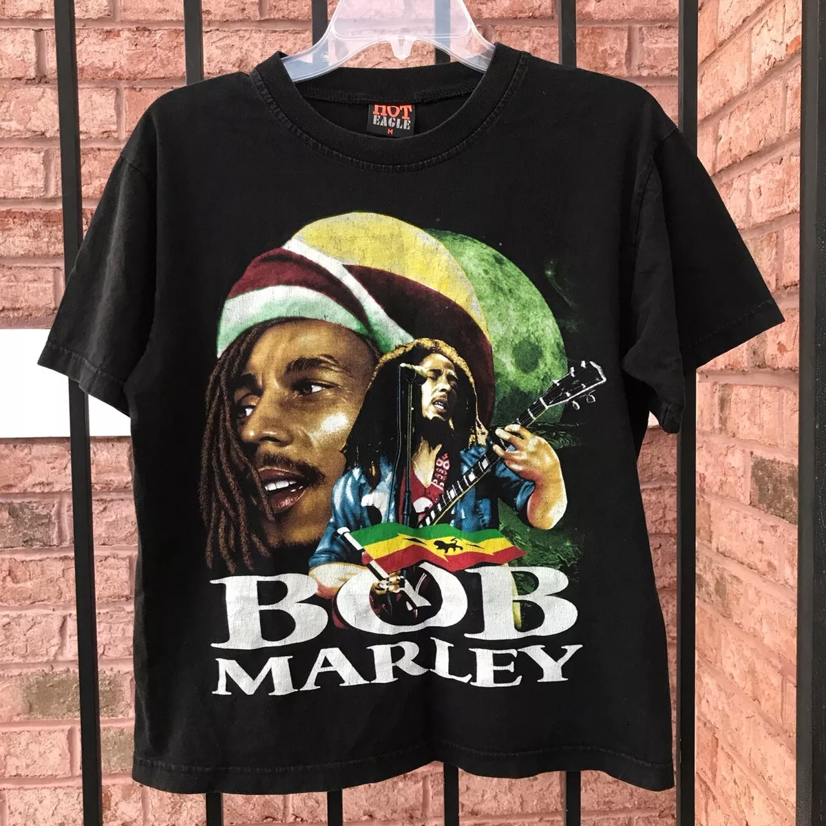 Vintage 90s Big Print Double Sided Bob Marley Rap Tee T Shirt Men’s Medium