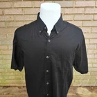 Roundtree & Yorke Button Down Shirt Mens Sz L Black