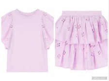 MOLO  BRIGETTE FLUTTER TEE TOP RITZA RUFFLE SKIRT  ALPINE GLOW EYELET SET 11- 12