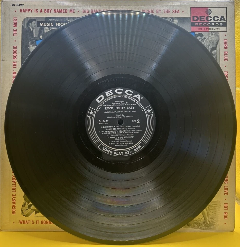 Jimmy Daley And The Ding-A-Lings "Rock, Pretty Baby" LP 1957 Decca – DL 8429 Foto 4 de 4