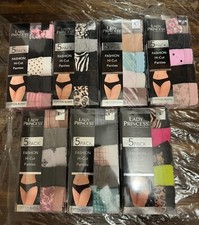 Lady Princess Women's 5 pack Fashion HI-Cut Panties 100 Cotton NEW with TAGS