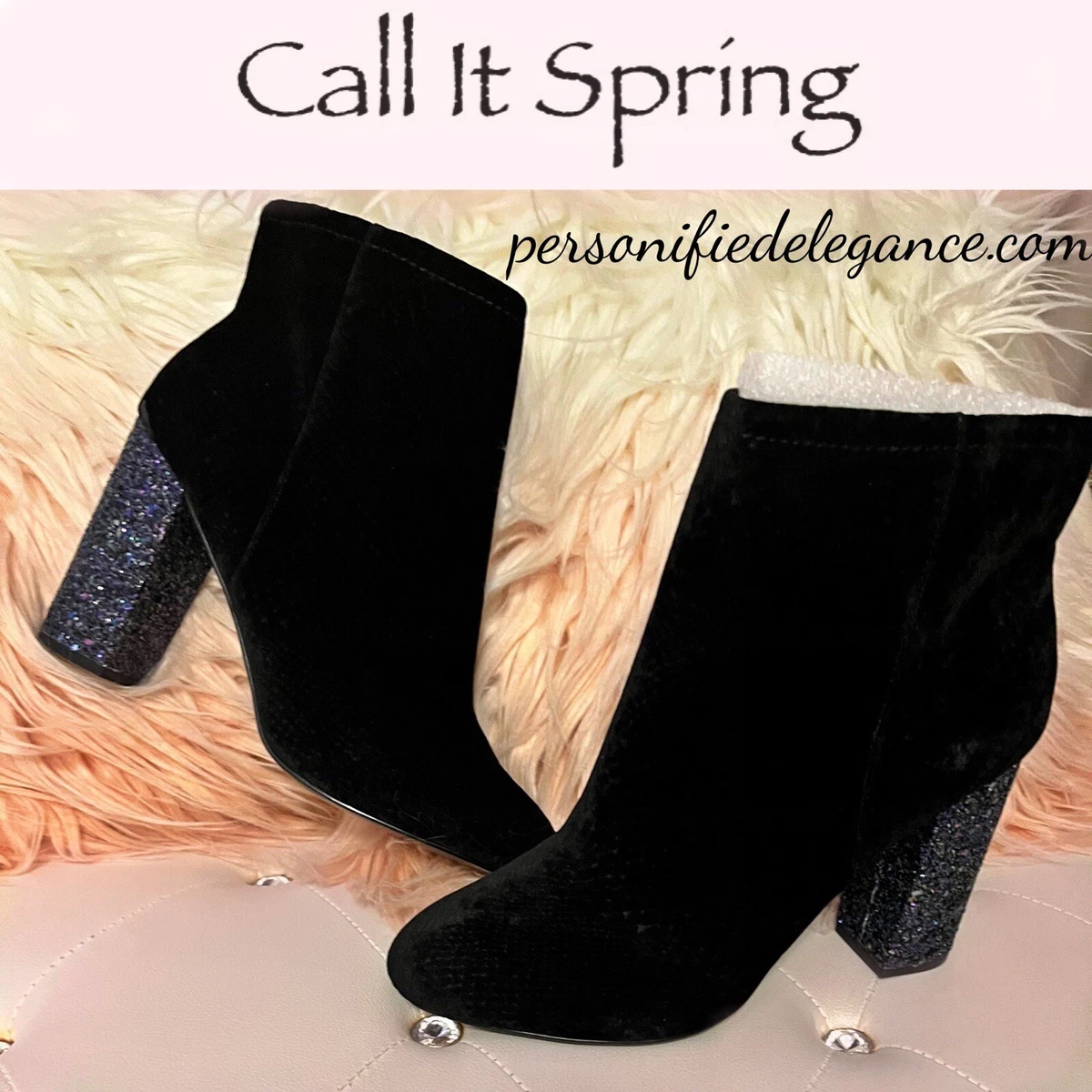 Black boots with sparkle clearance heel
