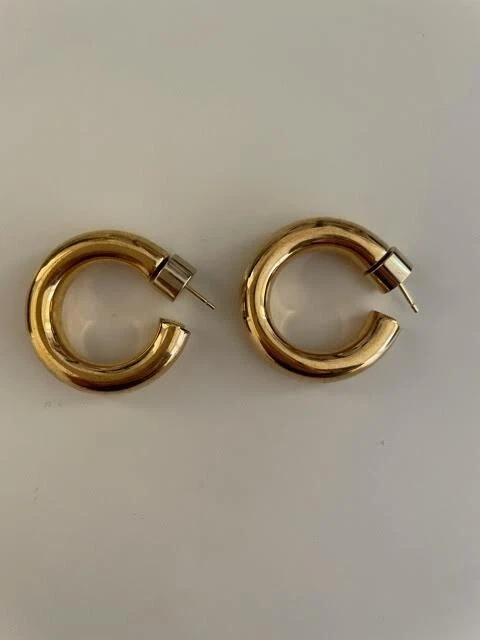 JENNIFER FISHER Gold Hoop Earrings Samira Huggies Medium Size - Image 3 of 3