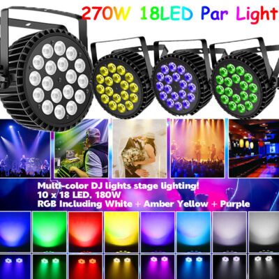 Par Can Stage Light 270W RGBW 18 LED Strobe Beam DMX512 DJ Disco Party Show Lamp