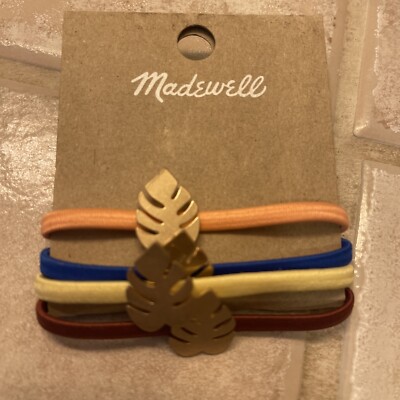 Madewell Four-Pack Palm Leaf Hair Ties Vacay Hair Tie Set | Tropical Palm Leaves, Creaseless  main image 4