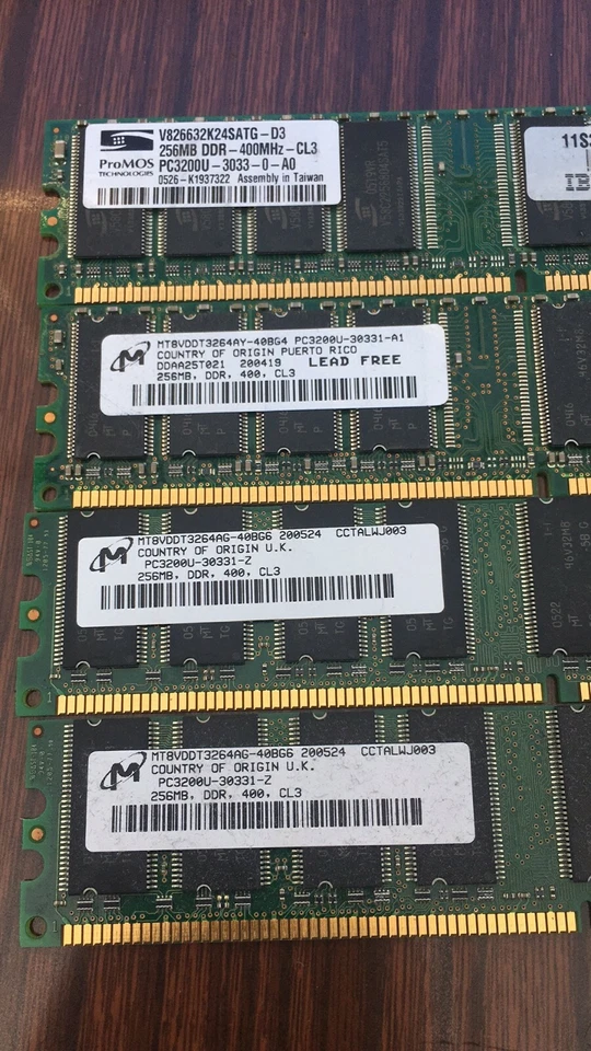 1GB SET - SMT 256MB X 4 PC3200U DDR DESKTOP MEMORY - 4 PIECES @ 256MB EACH - Image 2 of 3