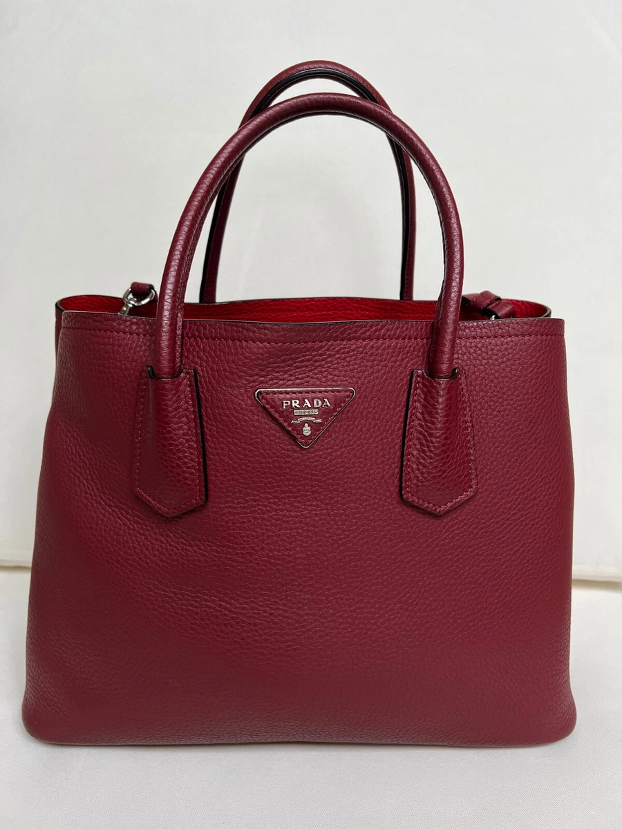 Red Vintage Vitello Daino Prada Shoulder Bag