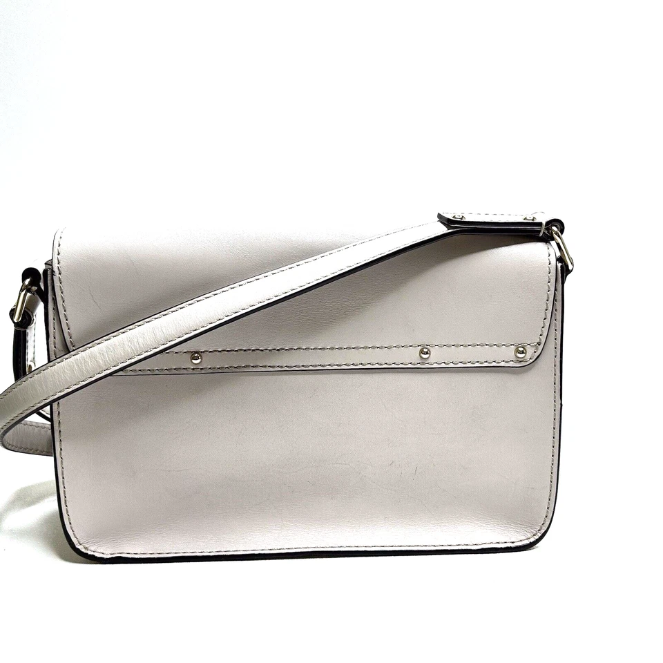 *Elegante Cartera Bandolera KATE SPADE Essex Scout Cuero Blanco Crema de Lujo Foto 2 de 4