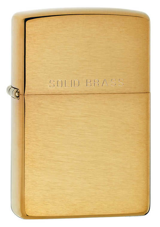 Zippo Brushed Brass Lighter, WIth Solid Brass, Item 204, New In
