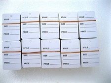 1000 PCS. 1-1/4" W X 1-7/8 H  White  Garment  Price Hanging  Lables  Tags