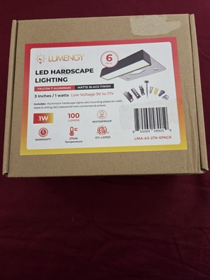 #ad ​Lumengy Falcon 3 LED Hardscape Lighting 6 Pack Matte Black 2700K Low Voltage $119.00