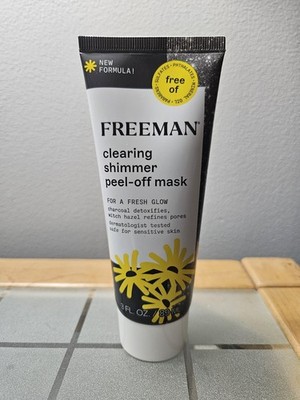 Freeman Clearing Shimmer Peel-Off Mask for a Fresh Glow - Charcoal - 3 oz