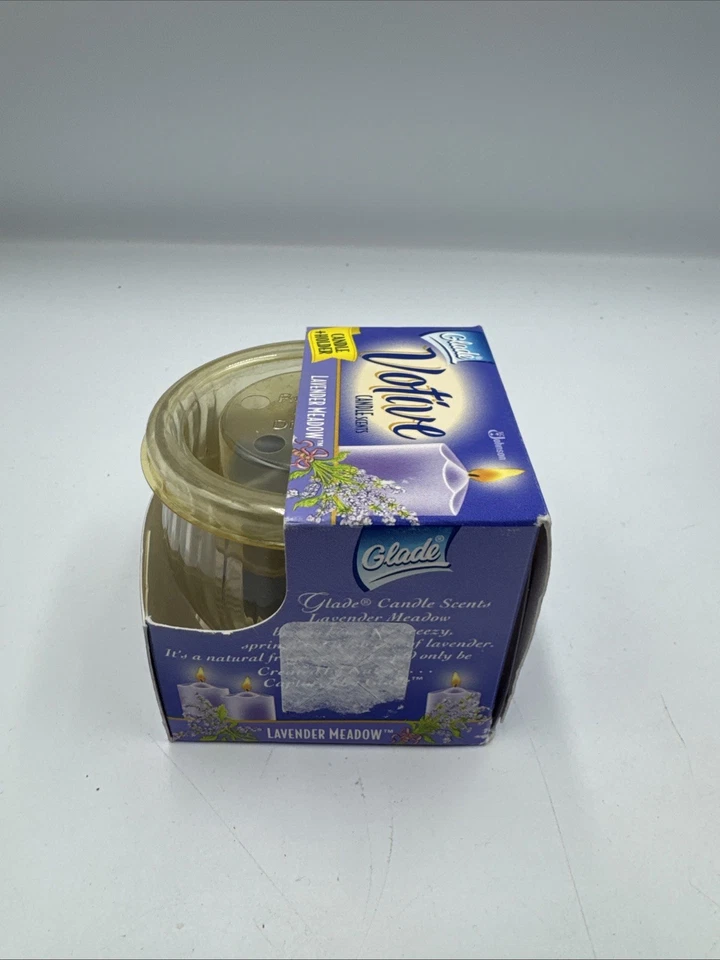 Glade Candle Scents Retired Vintage Lavender Meadow 1998 Votive & Glass Holder - Image 4 of 4