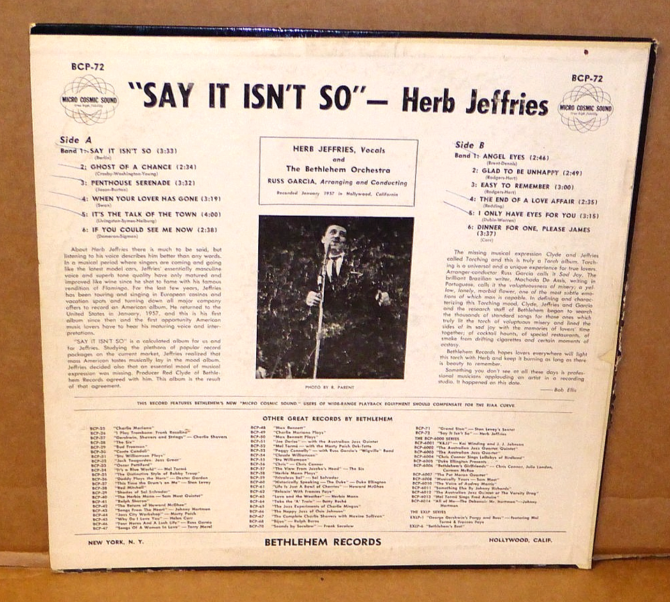 Cheesecake Barbara Eden album cover "Say It Isn't So" Herb Jeffries