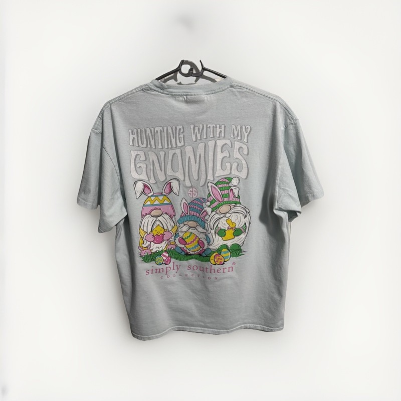 Simply Southern Shirt Easter Egg Hunt Gnomes Hunting With My Gnomies Blue Large