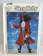 Simplicity 7791 Captain Hook Pirate Costume Pattern Men's Large 40-42" Uncut