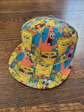 Nickelodeon SpongeBob All Over Fitted Hat Cap 2011 Viacom Vintage Size Large