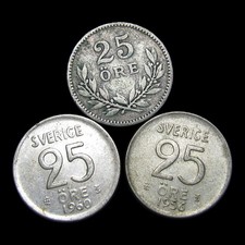 1917 1956 1960 25 Ore Silver Foreign Coins ---- #KK042