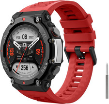 Watch Band Compatible with Amazfit T-Rex 2 Outdoor GPS Smartwatch, Soft Silicone