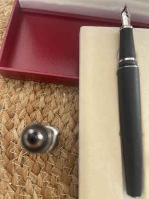 Diabo de Cartier black fountain pen in box silver