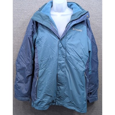 COLUMBIA Mens Jacket - Green, Eager Air Interchange, 3 in 1, Full Zip, Medium