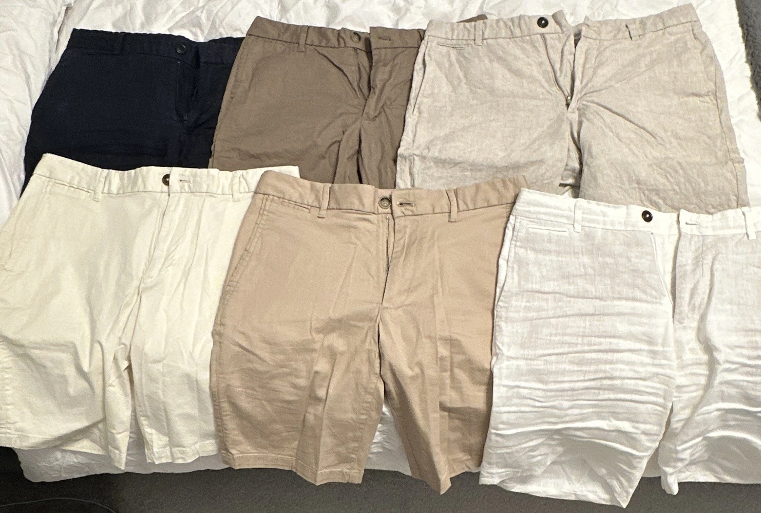 6x Mango Men’s Linen Chino Shorts Bundle Lot Size 31 UK Black Brown Beige White