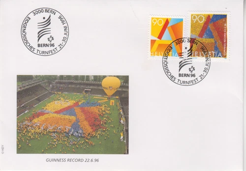 SWITZERLAND : 1996   FDC - SCOTT # 973  GUINNESS RECORD STAMP