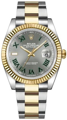 Rolex Datejust 2025 Two-Tone Wimbledon Dial Fluted Bezel 41mm Men's Watch 126333