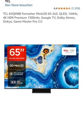 TCL 65QM8B MiniLED Fernseher 65 Zoll