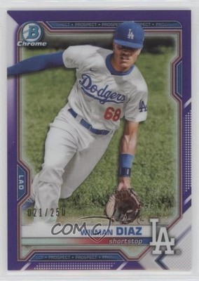 2021 Bowman Draft Chrome Purple Refractor 21/250 Wilman Diaz #BDC-184 0w27