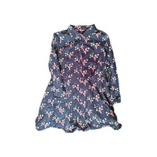Joe Browns Floral Shirt Dress Blue Pink Rose Print Long Sleeve Boho Fit Flare