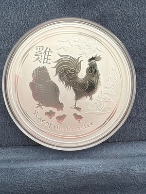 2 Oz Australien 2017, 2$, Lunar Hahn, Year of the Rooster, 62,2 g, BU,