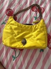 Kurt Geiger Yellow Quilted Nylon Bag With Gold Chain