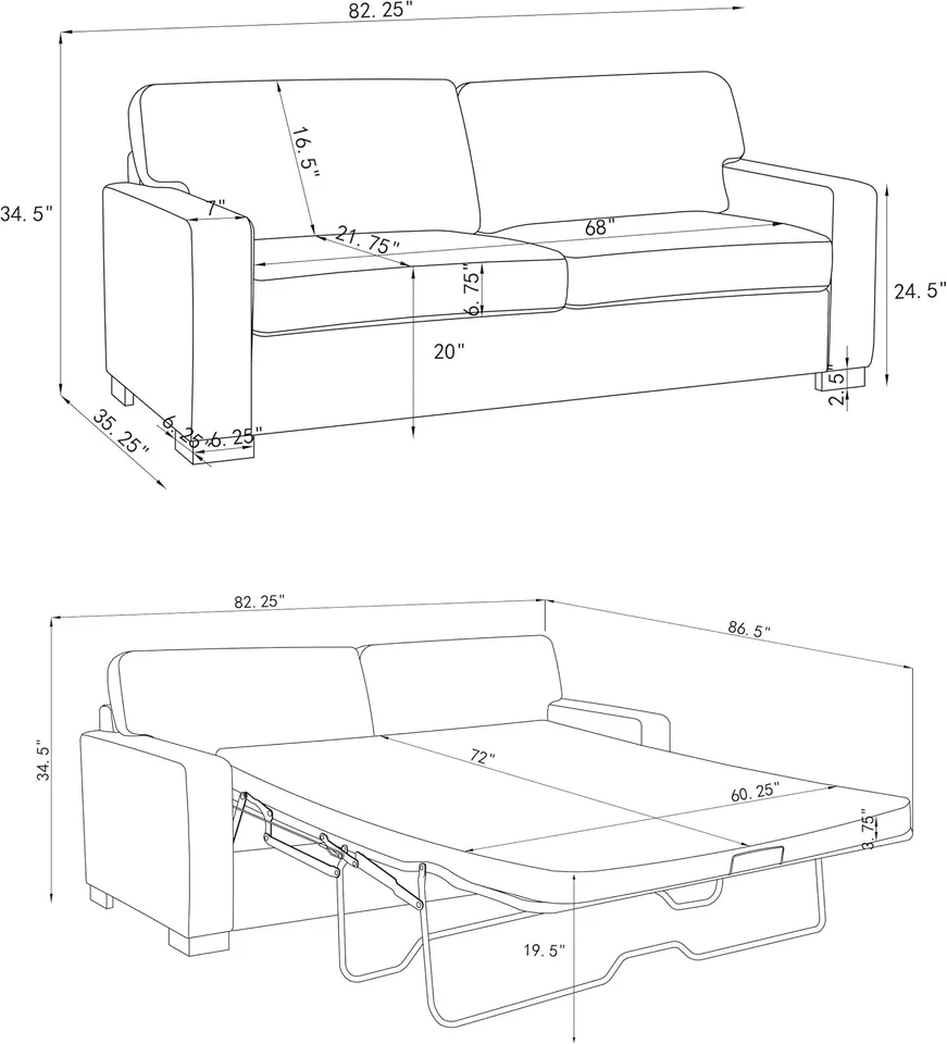 Muebles para el hogar Coaster - Simpson - Madera de ingeniería - Sofá cama tapizado Foto 3 de 4