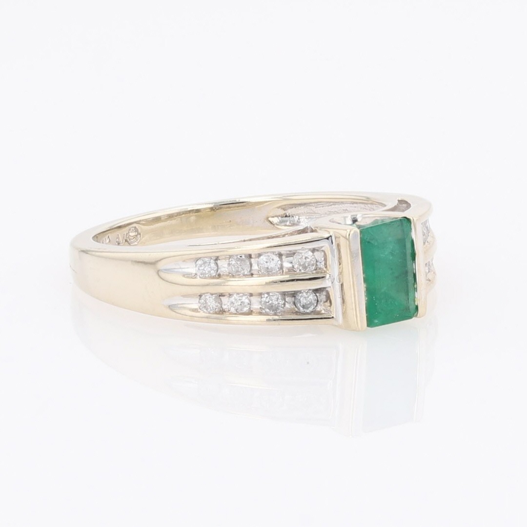 .51ctw Emerald Cut Emerald with Diamond Accents R… - image 2